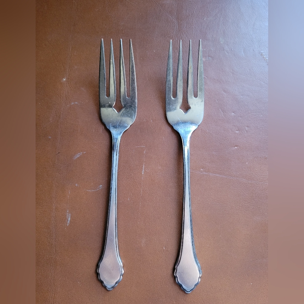 (2) WM A ROGERS DELUXE ONEIDA - Summer Mist, Limelight, Cassandra- Salad Forks